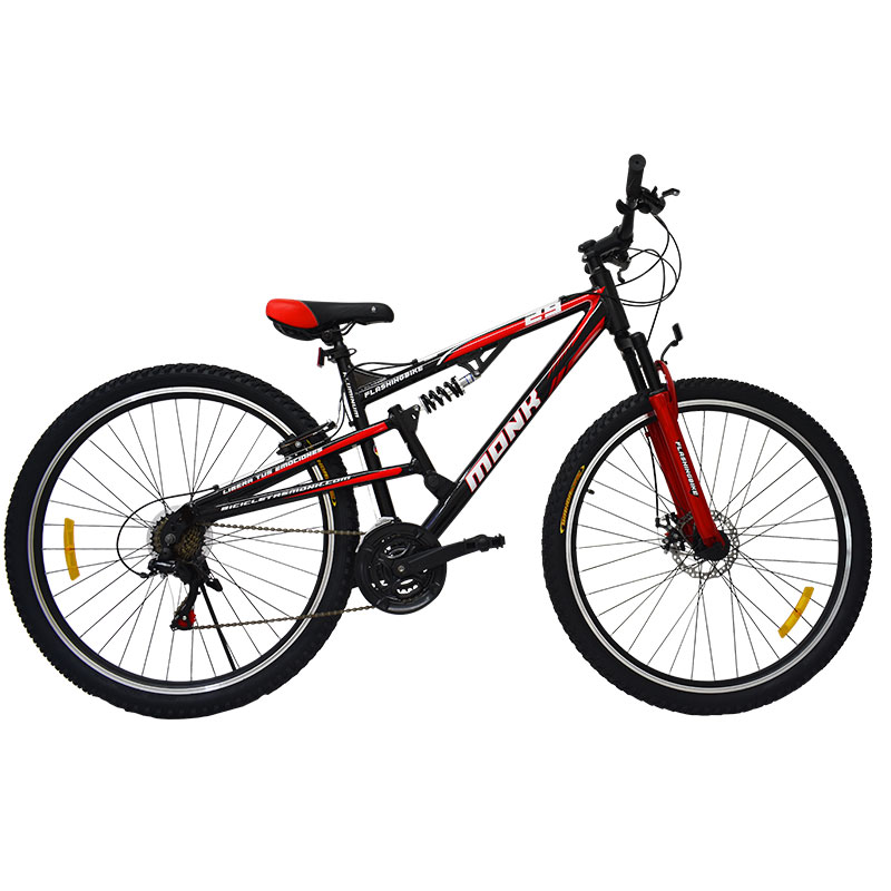 BICICLETA FLASHING ALUM/DOB-SUSP EQ SHIMANO R-29 21VEL NEGRA/ROJA