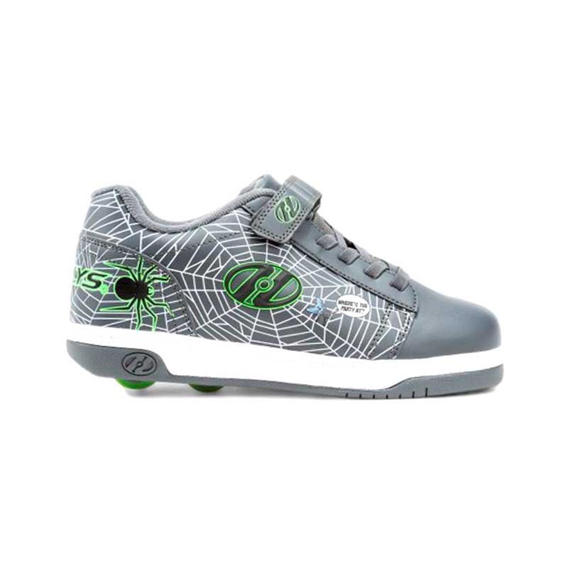 Tenis Patín Para Niña Heelys Gris con Estampado de Telaraña Con Dos Ruedas Desmontables