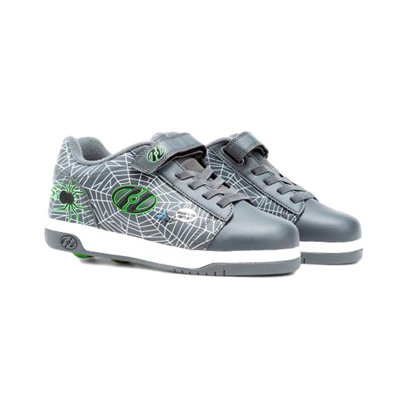 Tenis Patín Para Niña Heelys Gris con Estampado de Telaraña Con Dos Ruedas Desmontables