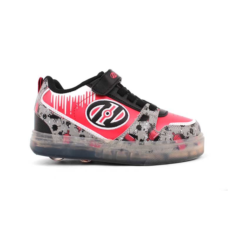 Tenis Patín Para Niño Heelys Rojo De Luz Led A Sensor Con Dos Ruedas Desmontables