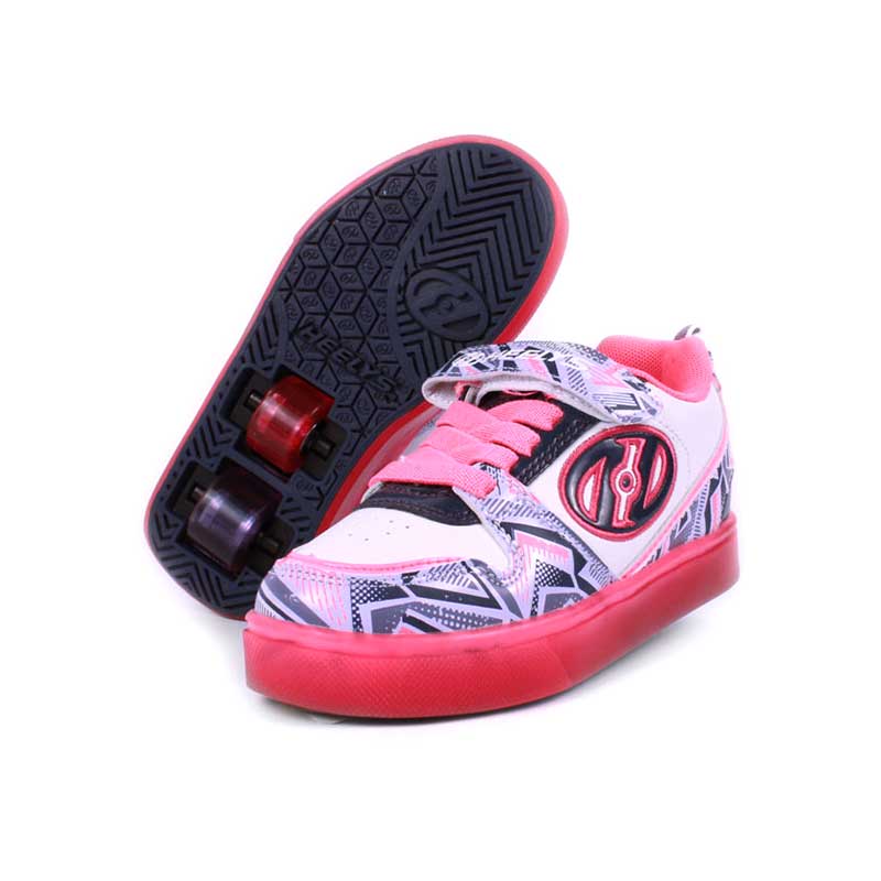Tenis Patín Para Niña Heelys Rosa De Luz Led A Sensor Con Dos Ruedas Desmontables