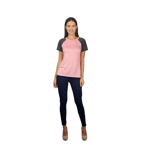 Blusa para mujer casual manga corta palo de rosa / oxford  , 330434