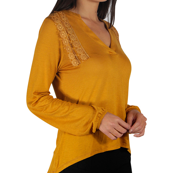 Incognita Blusa Para Mujer Casual / Formal Manga Larga Mostaza , 330424