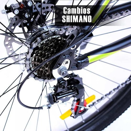 Bicicleta Aluminio Centurfit R29 Montaña 21 Velocidades Amarilla Shimano Amortiguador Profesional
