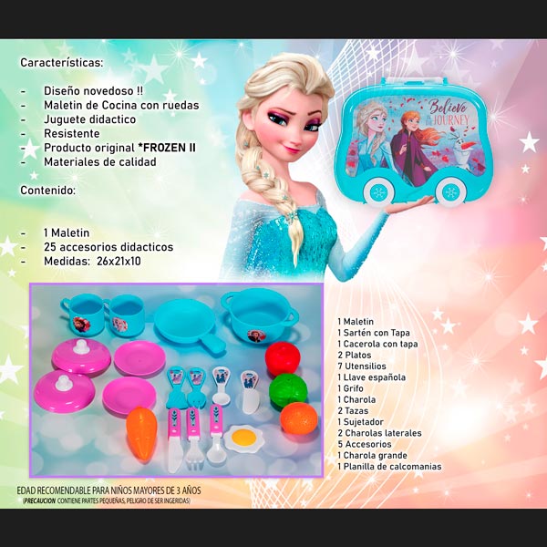 Disney Maletin Ruedas Juguetes Frozen Cars Princesas Niños Niñas belleza cocina herramientas