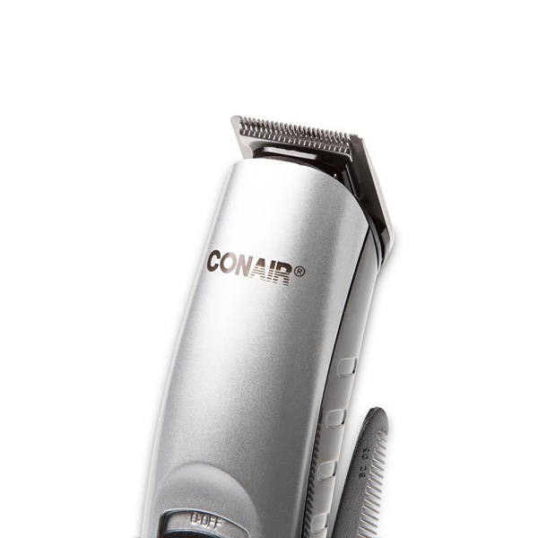 Recortadora de barba y bigote recargable Conair con navajas de acero inoxidable y base para guardar 12 pz modelo GMT189RES