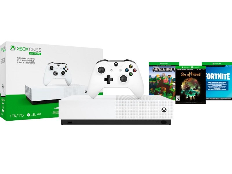 Consola Xbox One S 1TB Edición All-Digital con 3 Códigos de Juegos