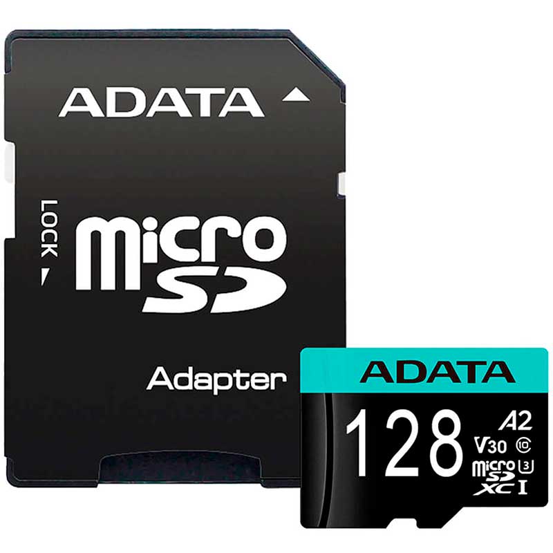 Memoria Micro SDXC 128GB ADATA Premier PRO Clase 10 Juegos A2 Video 4K V30 AUSDX128GUI3V30SA2-R