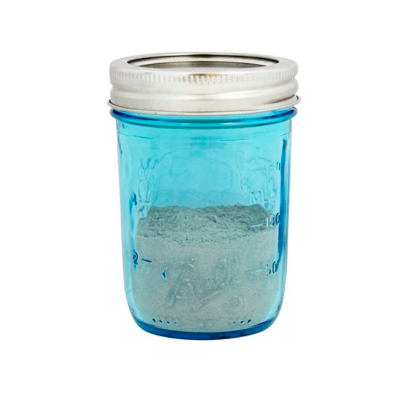 Frasco De Vidrio Con Tapa Mason Jars Collection Elite Boca Regular Azul 8oz. 12 Piezas.