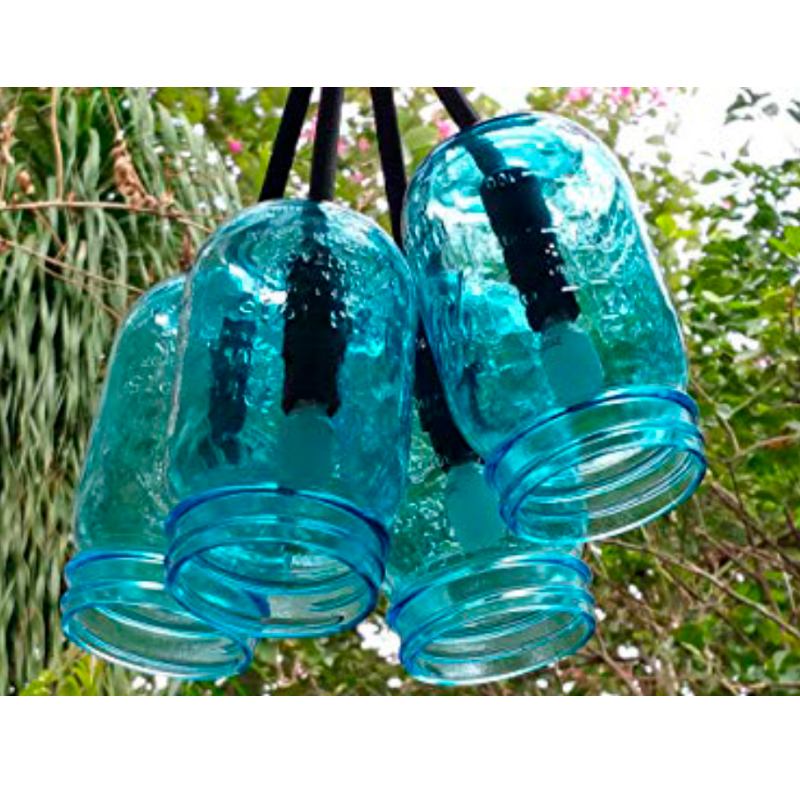 Frasco de Vidrio Con Tapa Mason Jars Ball Aqua Vintage Azul Boca Ancha 32oz.