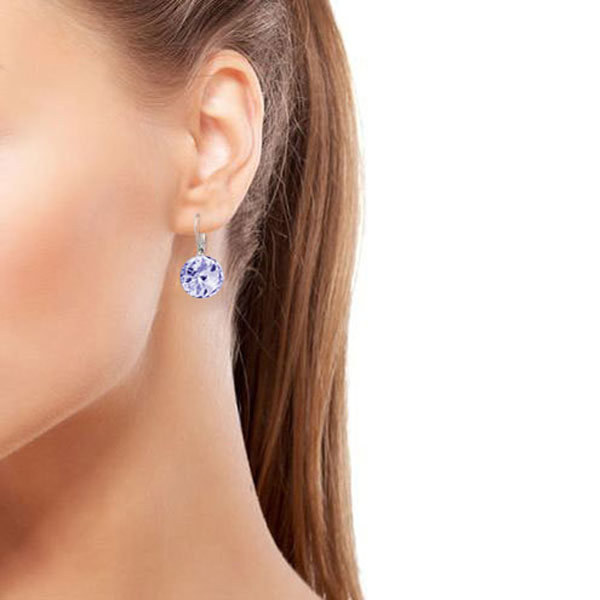 Aretes Colgantes SWAROVSKI CRYSTALS RIVOLI morado