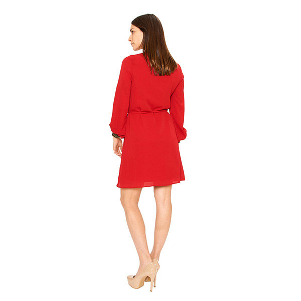 Incognita Vestido Mujer Con Chocker Escote V Formal Eventos Borgoña 550263