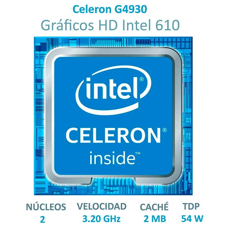 Procesador INTEL Celeron G4930 3.2 GHz Dual Core 1151 BX80684G4930 