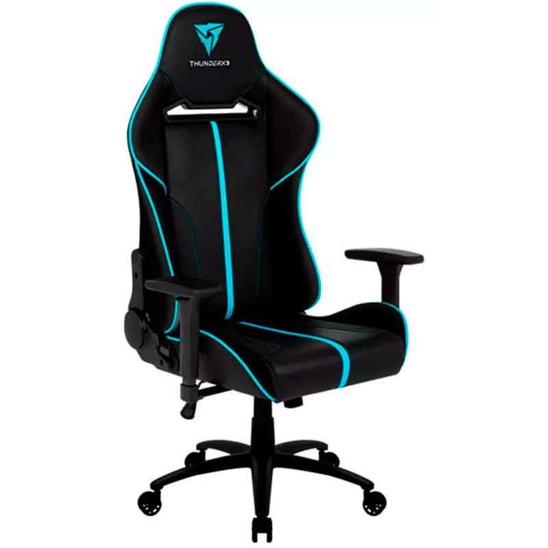 Silla Gamer THUNDERX2 BC5 Traspirable Ajustable Cuero Sintentico Negro / Azul 