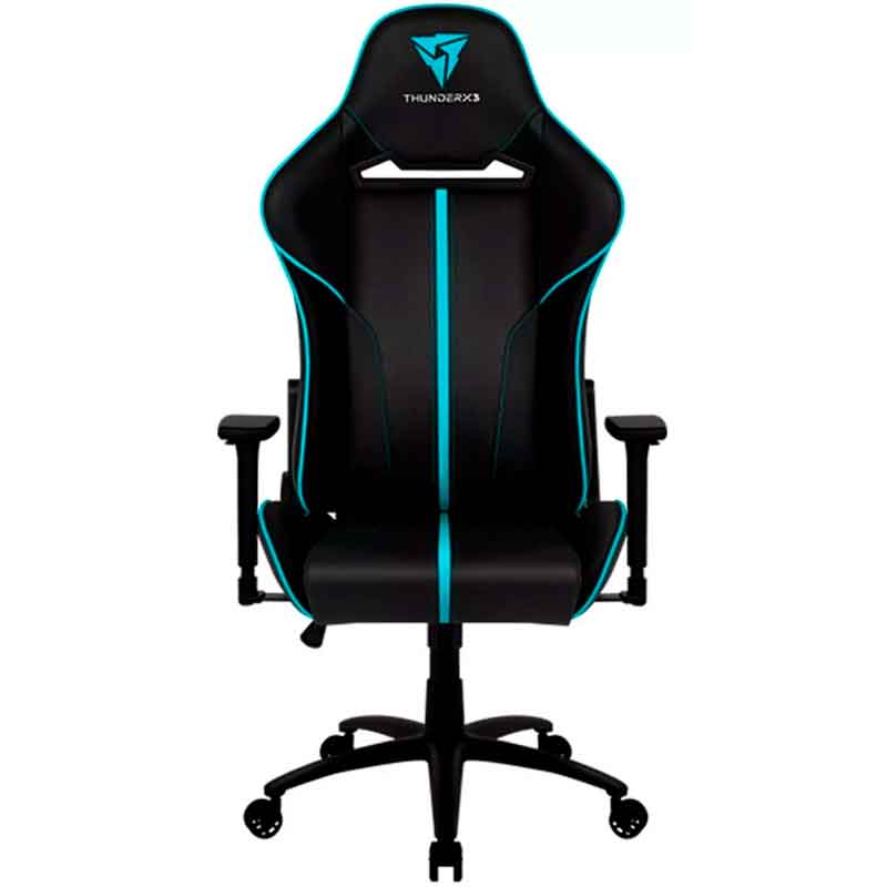 Silla Gamer THUNDERX2 BC5 Traspirable Ajustable Cuero Sintentico Negro / Azul 