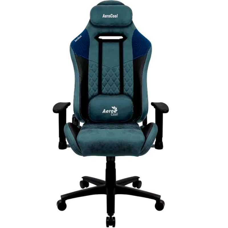 Silla Gamer Aerocool Duke Steel Blue Polipiel Ergonomica Ajustable