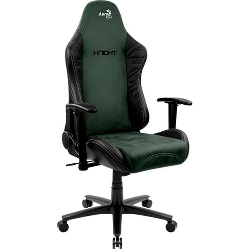 Silla Gamer AEROCOOL KNIGHT HUNTER GREEN Transpirable Ergonomico Polipiel 