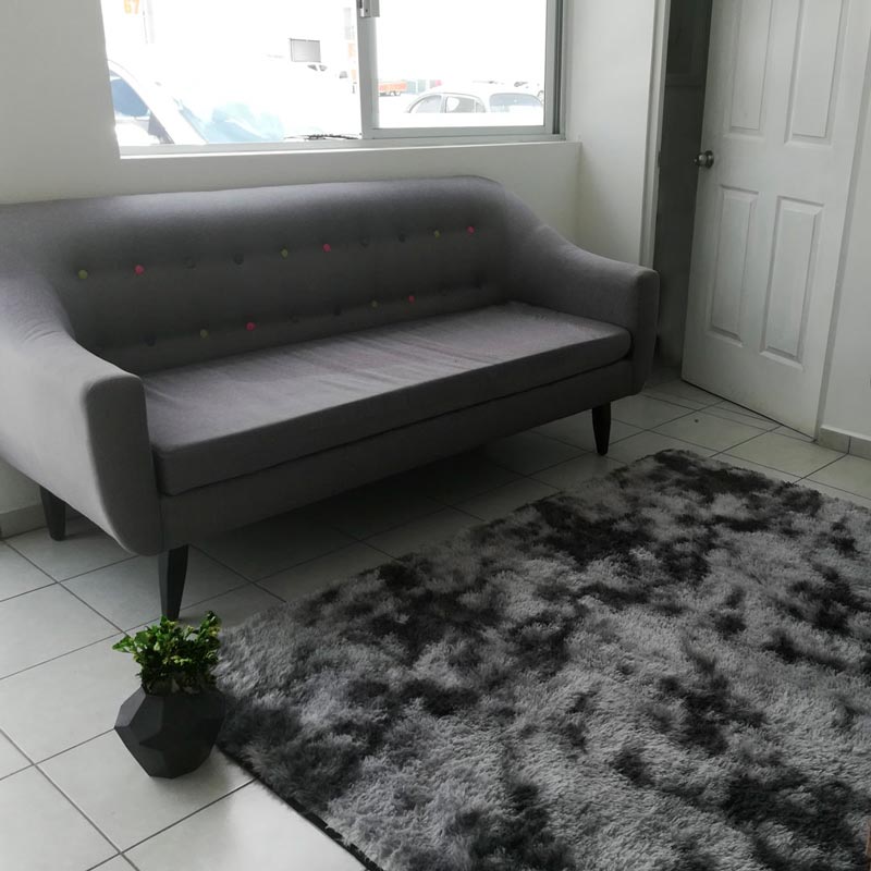 Tapete para Sala Afelpado Motley Negro 200x160cm Pelo Largo Y Suave Calidad