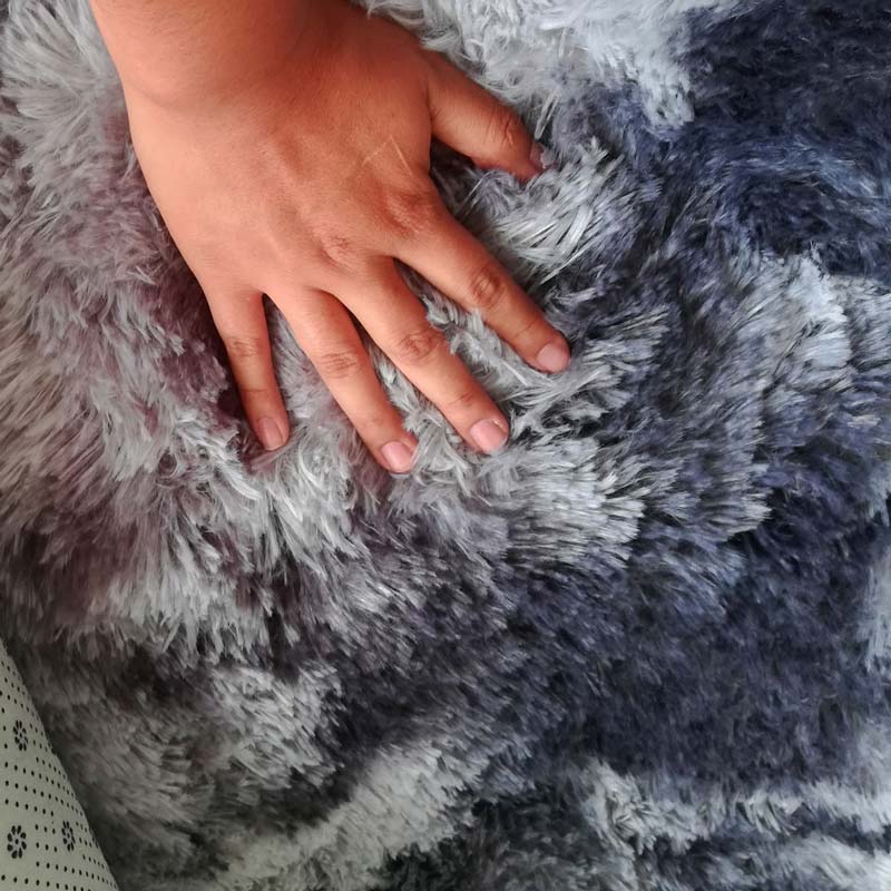 Tapete para Sala Afelpado Motley Negro 200x160cm Pelo Largo Y Suave Calidad