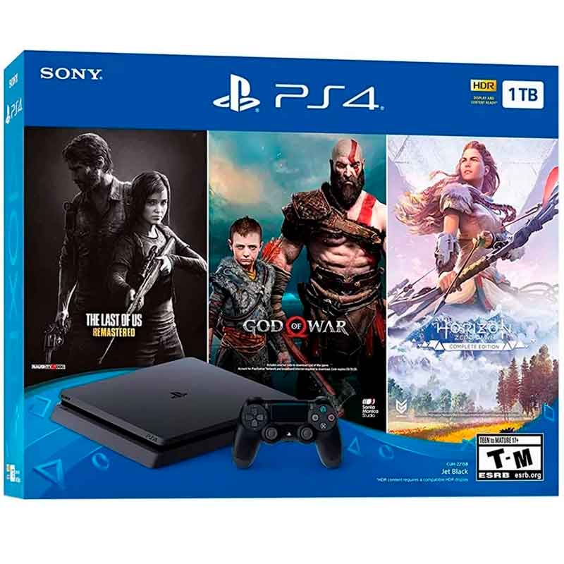 Consola PS4 SONY PlayStation 4 1TB Bundle God of war Horizon Zero Dawn