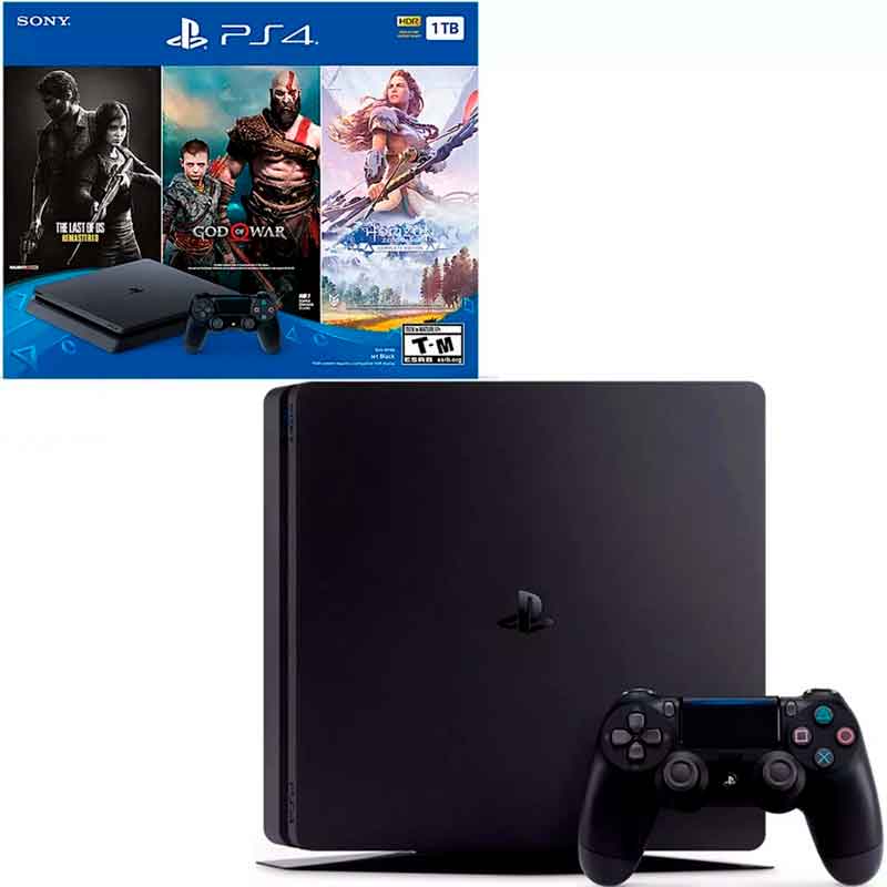 Consola PS4 SONY PlayStation 4 1TB Bundle God of war Horizon Zero Dawn