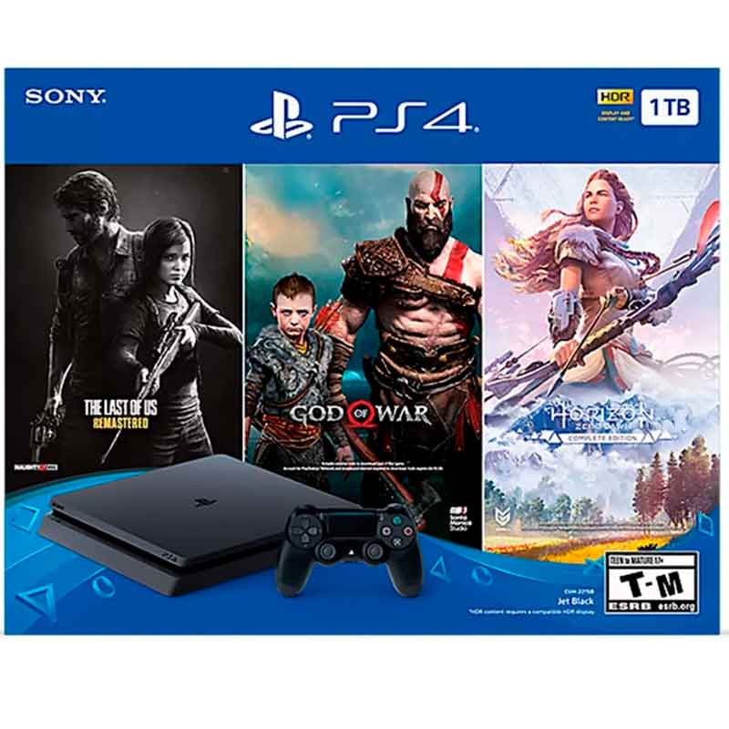 Consola PS4 SONY PlayStation 4 1TB Bundle God of war Horizon Zero Dawn