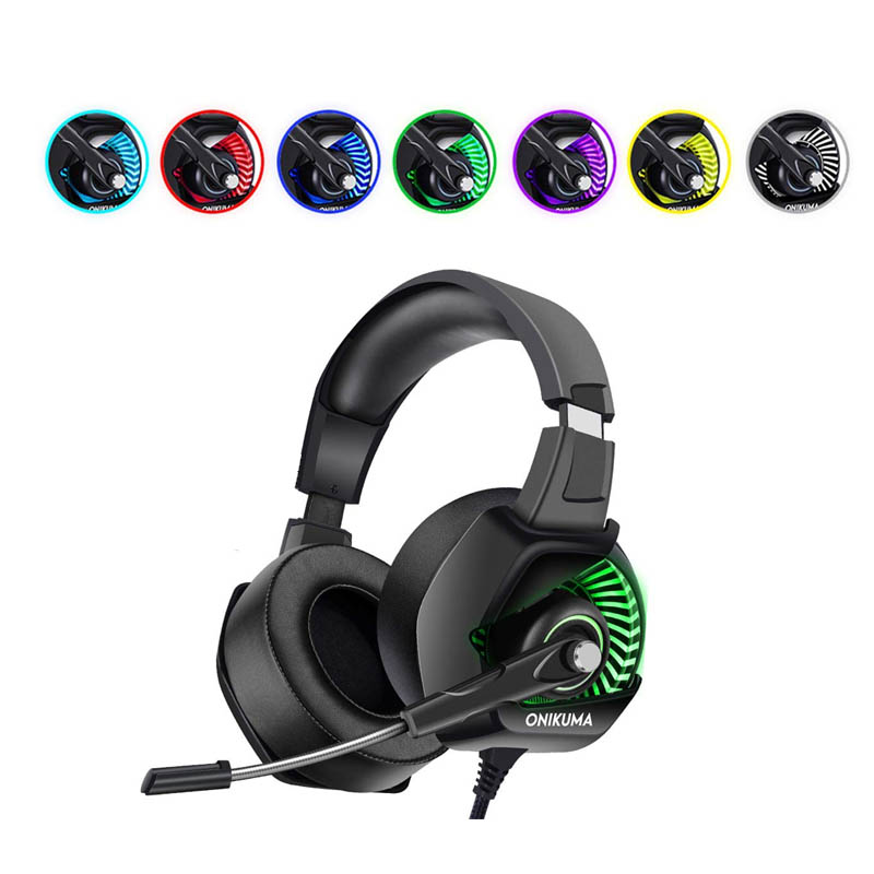 PS4 / Xbox One / PC Headset Microfono Audi­fono Profesional ONIKUMA K6 (Negro Luces)