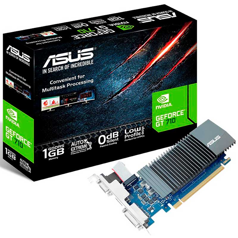 Tarjeta de Video ASUS GeForce GT 710 1GB GDDR5 GT710-SL-1GD5-BRK 