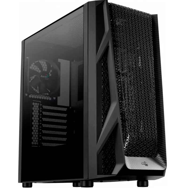 Gabinete AEROCOOL AIRHAWK DUO Cristal Templado AirHawk-G-BK-v1