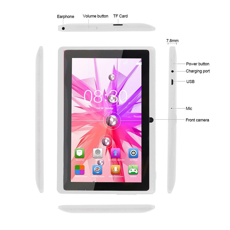 Tablet Basica Android 8.1 Quad Core 7 Pulgadas Mextablet F708 Blanco.