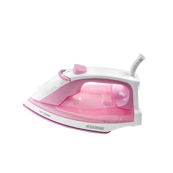 Plancha de vapor Black and Decker con suela antiadherente de cerámica y temperatura variable color rosa  modelo IR1823