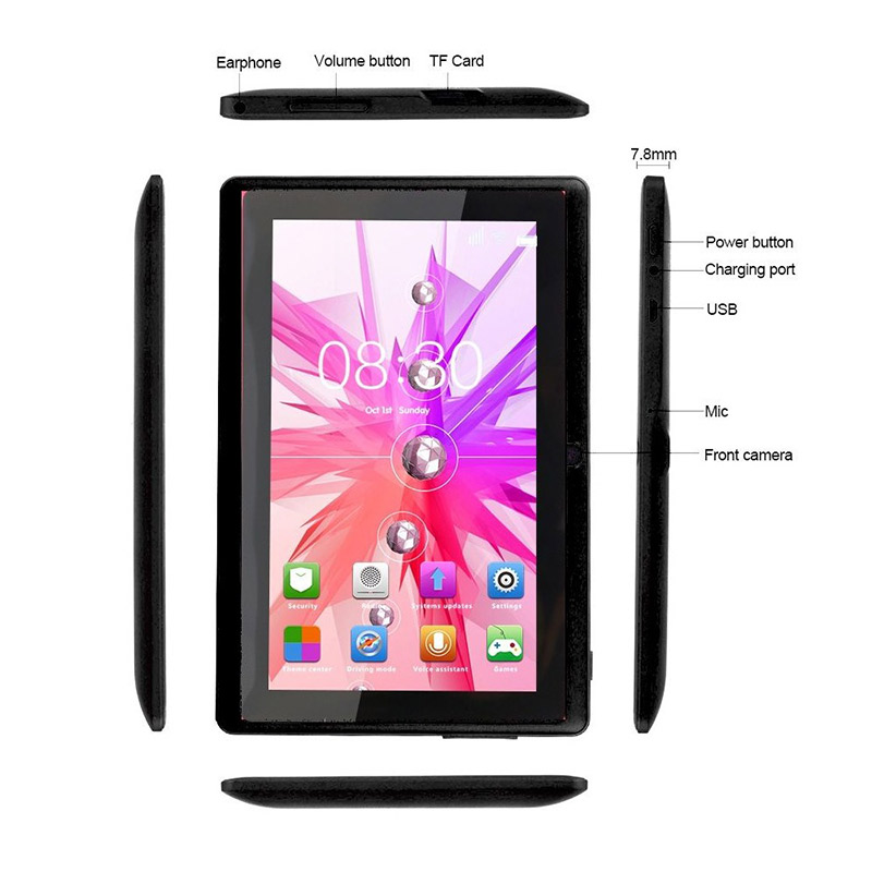 Tablet Básica Android 8.1 Quad Core 7 Pulgadas Mextablet F708 Negro.