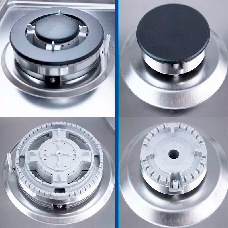 Parrilla Gas 4 Quemadores Acero Inox Hogar Empotrable Cocina