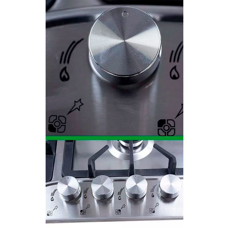 Parrilla Gas 4 Quemadores Acero Inox Hogar Empotrable Cocina