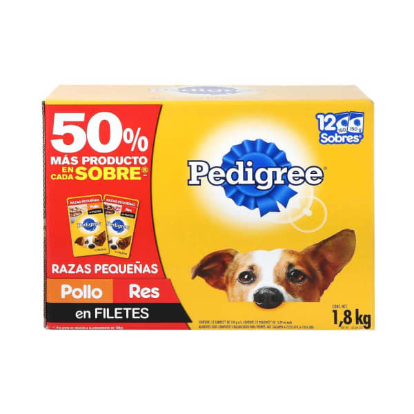 Alimento Para Perro Pedigree Razas Pequeñas 12 Pzas De 150 G