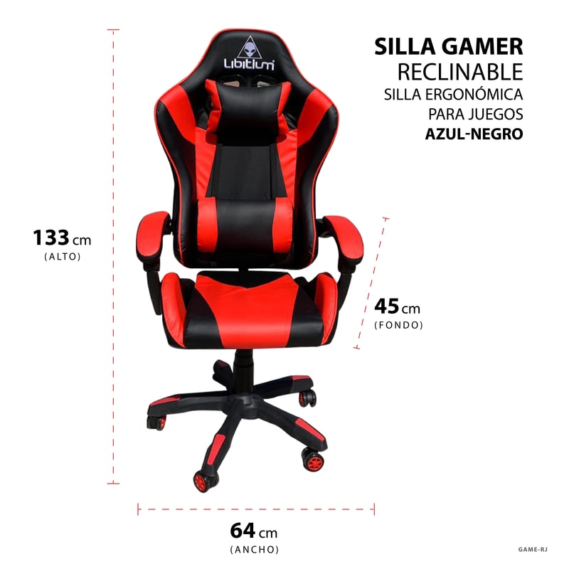 Silla Gamer Ergonómica Con Memory Foam Reclinable Alien Libitium Color Rojo