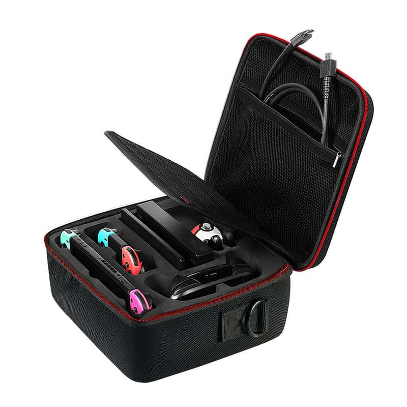 Redlemon Funda Rígida Para Nintendo Switch Con Compartimentos Para Almacenar Cartuchos, Cables, Joy-Con, Accesorios Y Más. Estuche Portátil Para Viaje, Resistente A Golpes, Caídas Y Salpicaduras