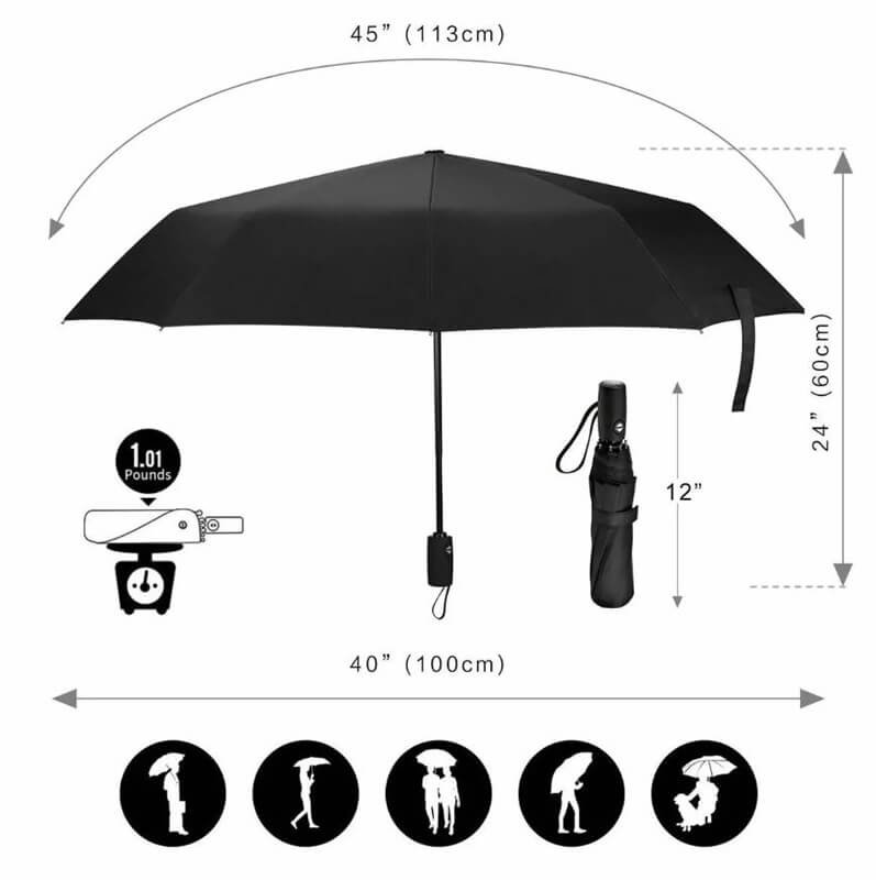 Paraguas Sombrilla Automático Compacto Lluvia Moda Promocion