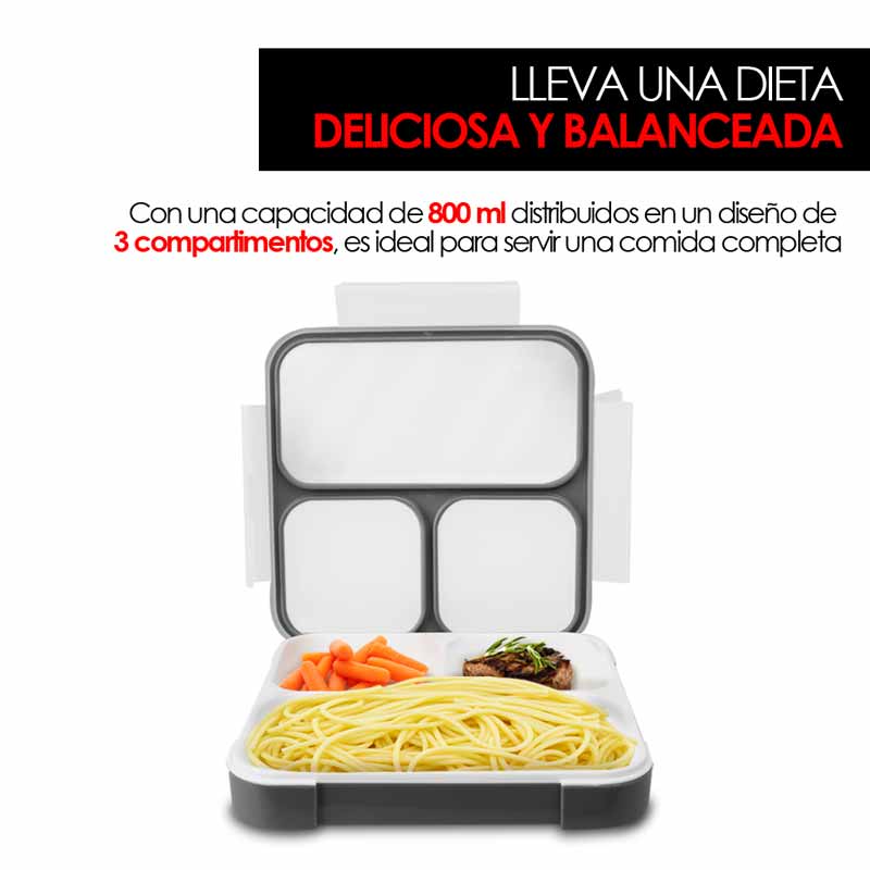 Lonchera Térmica Bento Box Hermética Con Funda Redlemon