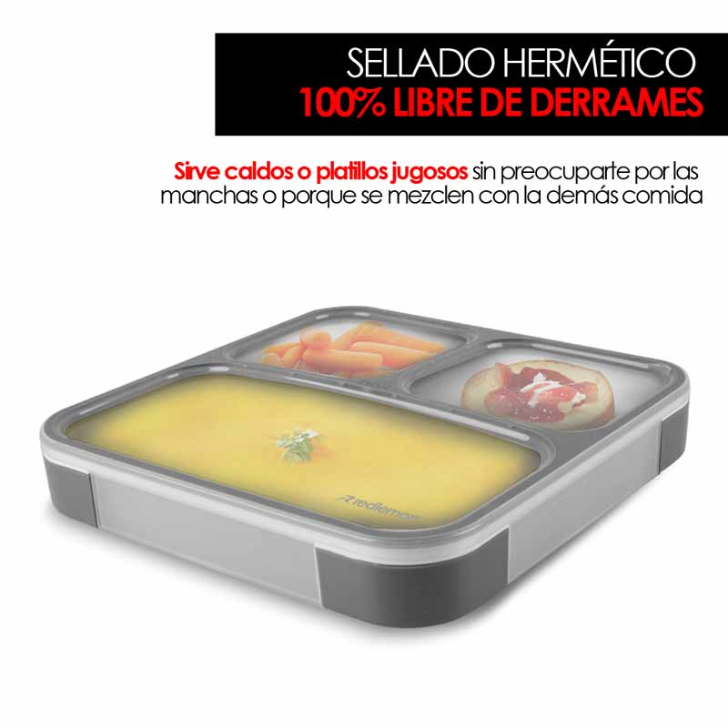 Lonchera Térmica Bento Box Hermética Con Funda Redlemon