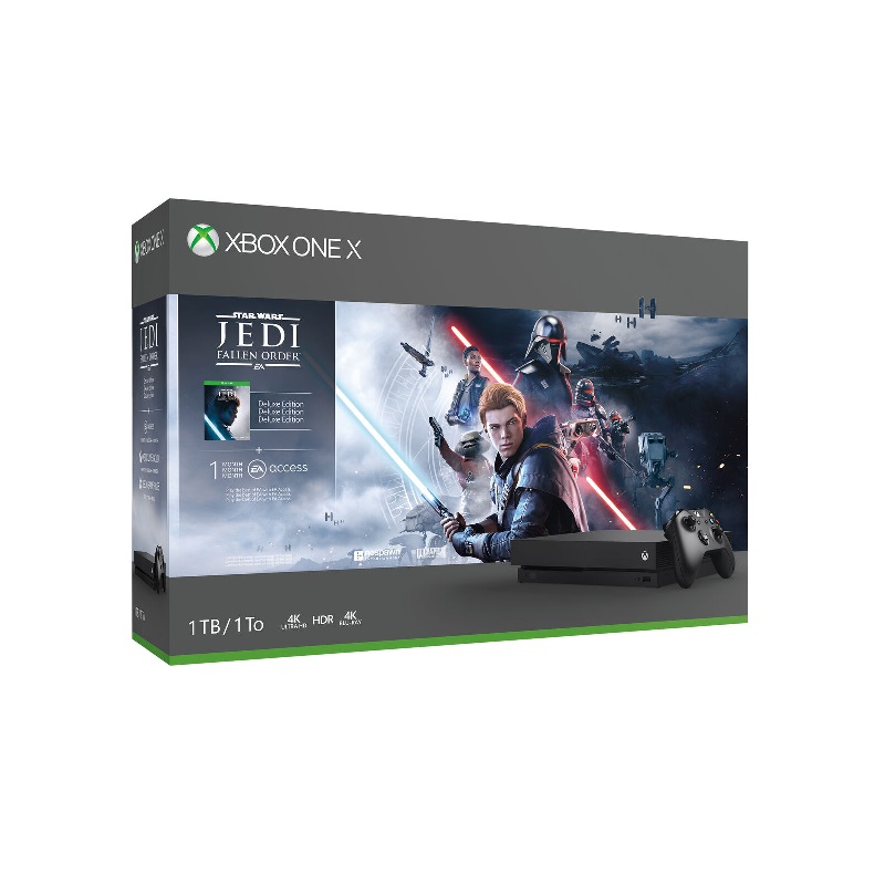 Consola Xbox One X 1TB Star Wars Jedi: Fallen Order Bundle Nuevo Negro