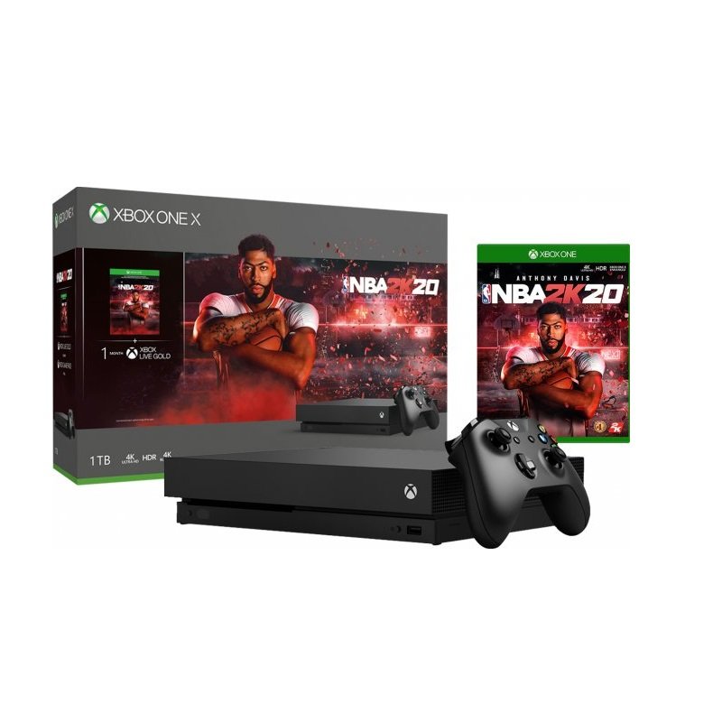 Consola Xbox One X 1TB NBA 2K20 Bundle Nuevo Negro