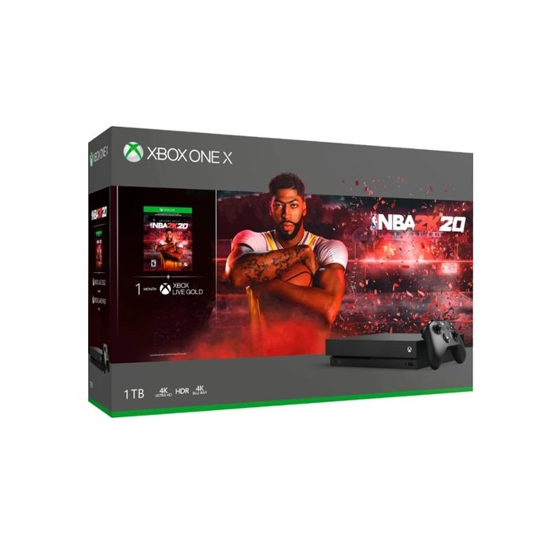 Consola Xbox One X 1TB NBA 2K20 Bundle Nuevo Negro