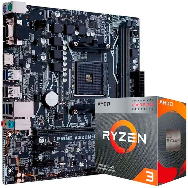Kit Actualizacion Gamer ASUS AMD RYZEN 3 Vega 8 + Tarjeta Madre 