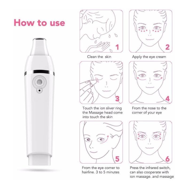 Galvánica Térmica para Masaje de Ojos Párpado Ojeras y Rostro Bolsas Antiedad