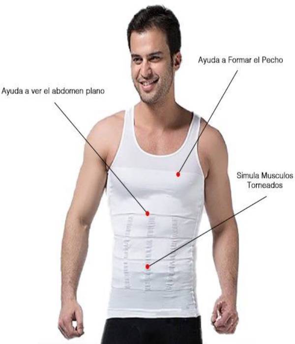 Camiseta Faja Playera Reductora Hombre Int Tirantes Compres Slim N Lift Color Blanco XL