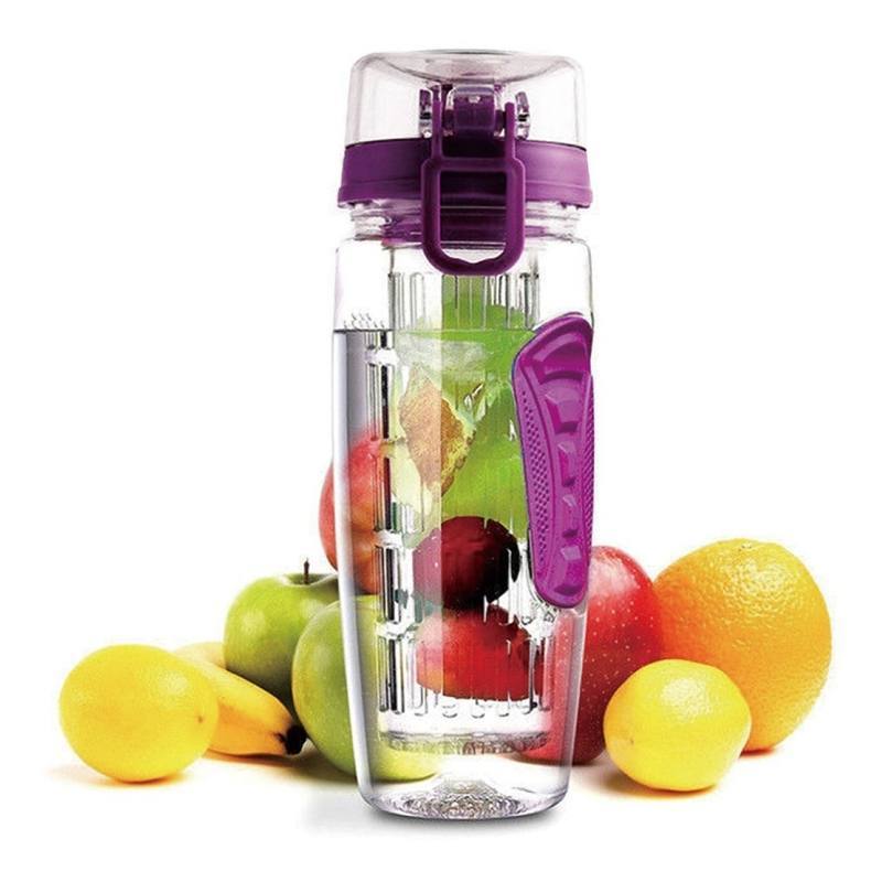 Botella Agua Infusor Fruta Fitness Niños Oficina Gym Yoga 1l