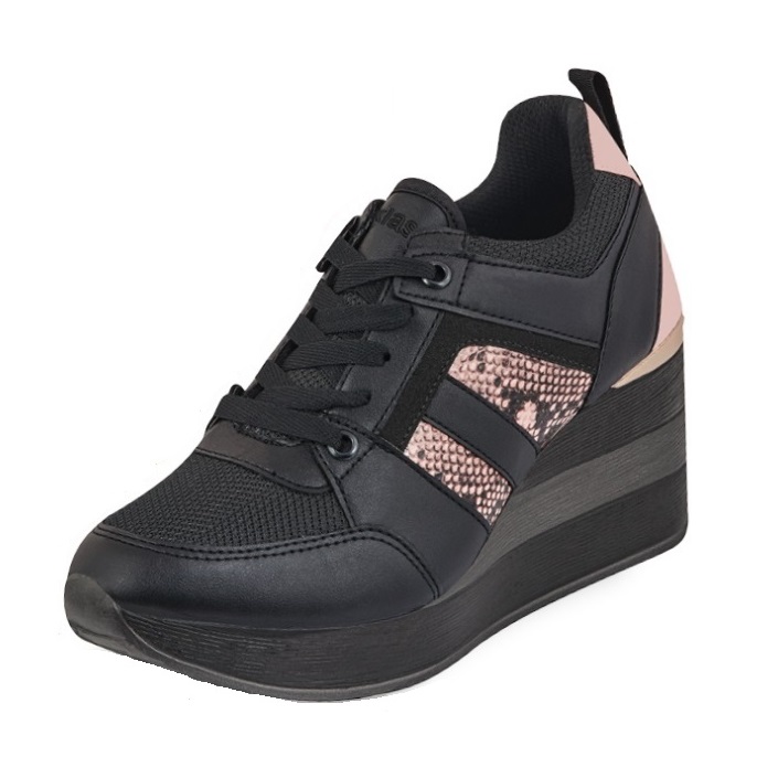 Tenis Sneakers Dama Mujer con Plataforma 8 Cm Detalle Animal Print Comdos