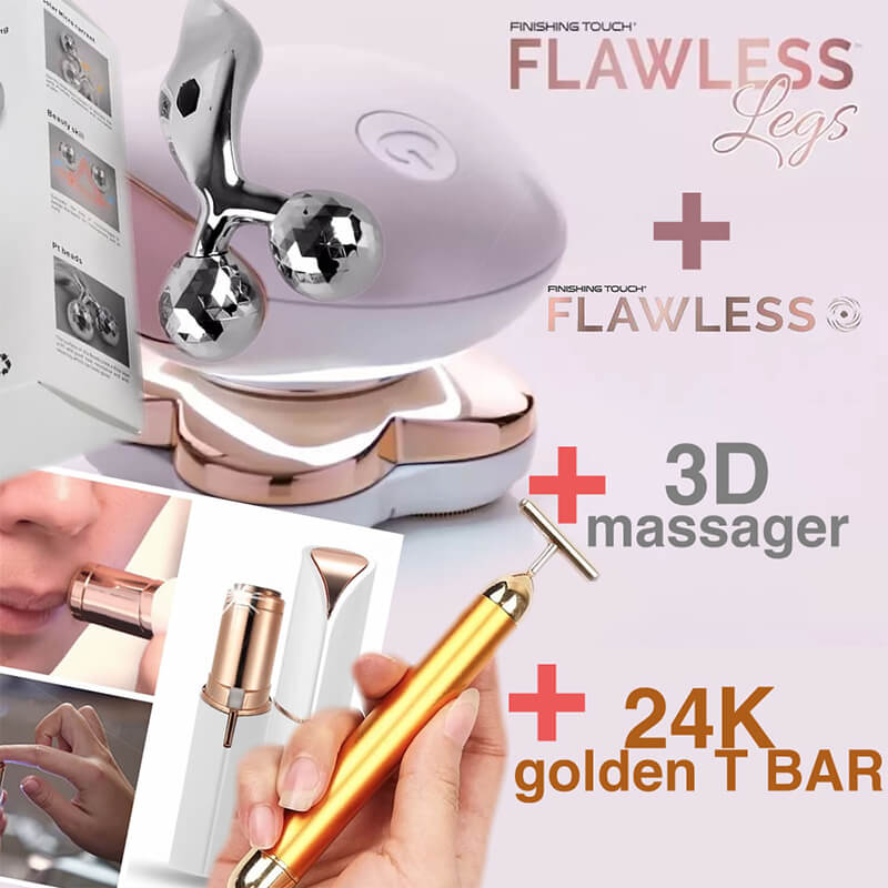 Depilador Piernas + Flawless + Masaje Ki + Golden T (4pz)