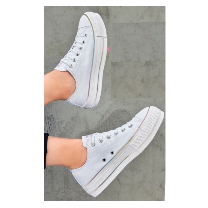 Tenis Converse Original Dama Mujer Sneakers Casual Plataforma 4cm Choclo Detalle Tornasol